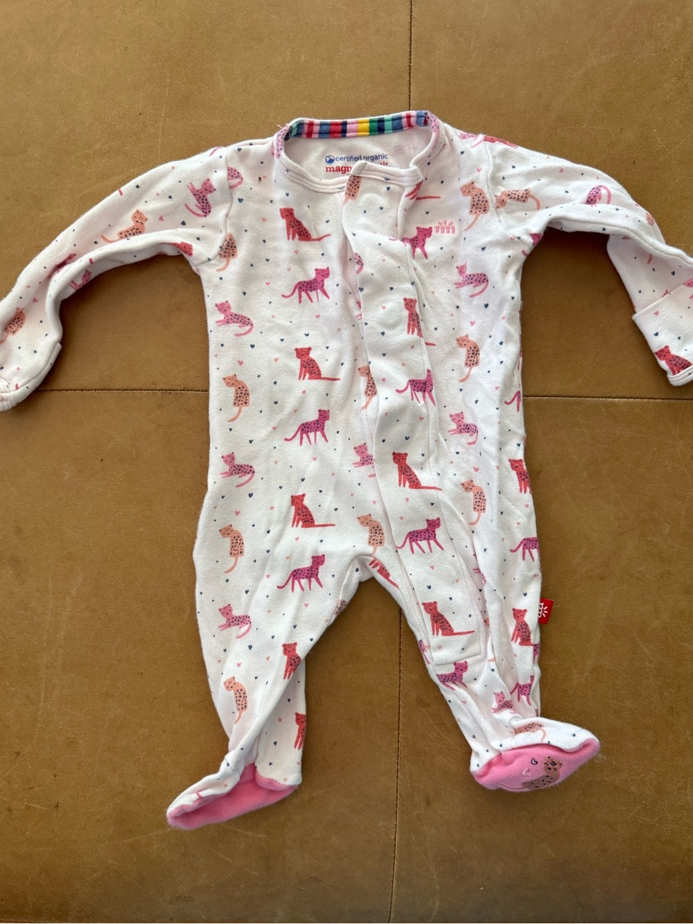 Magnetic Me Organic Cotton Cheetah Bonita Footie Newborn Footie